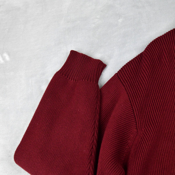 LL Bean Sweater Mens Xl Maroon 1/4 Zip Knit Long Sleeve Pullover O WV95 - Picture 4 of 7